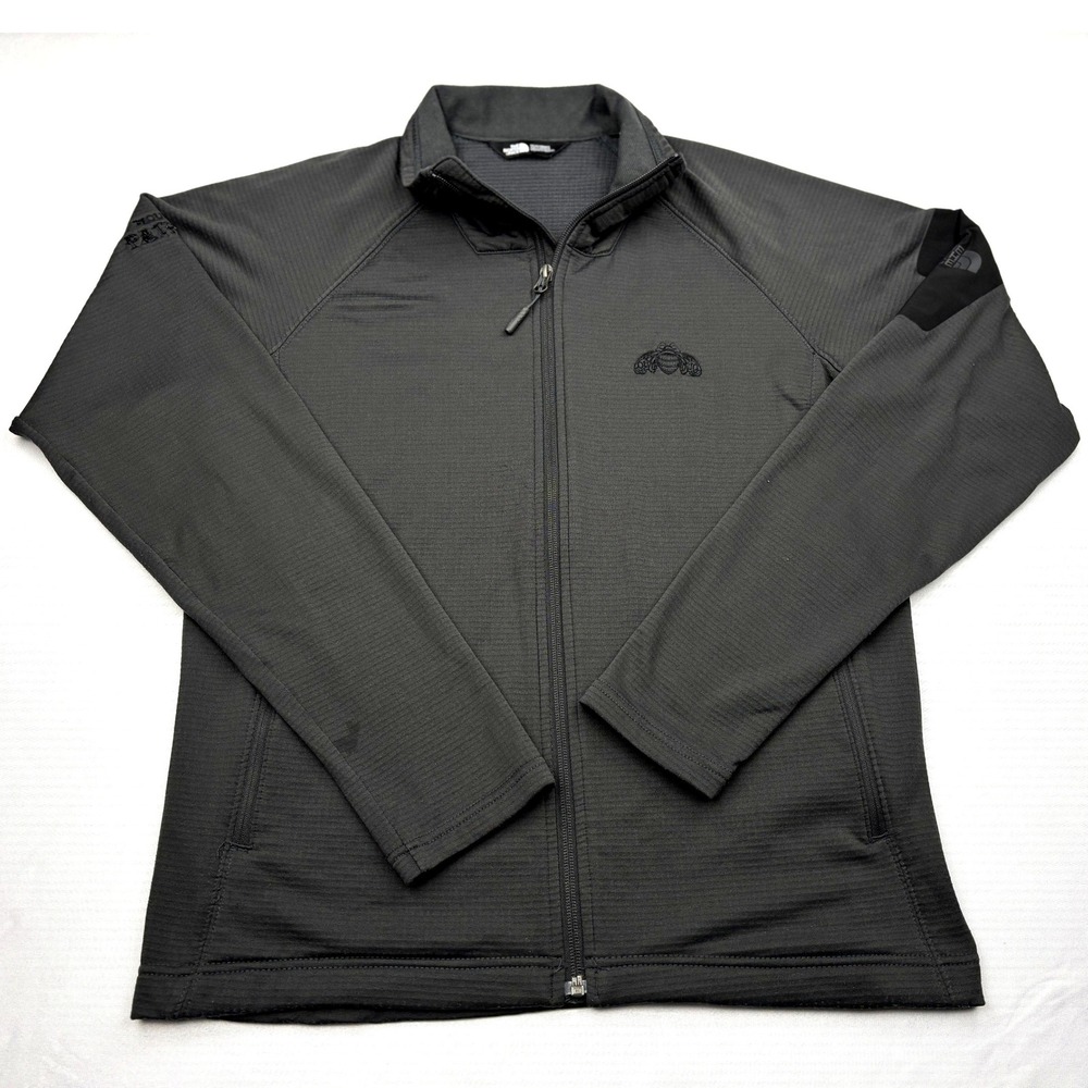 The North Face Technical‎ Grid Fleece Jacket Mens Medium M Charcoal Gray Patron